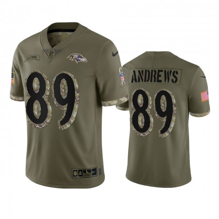 Maillot Baltimore Ravens Mark Andrews 89 Salute To Service Olive 2022 - Homme